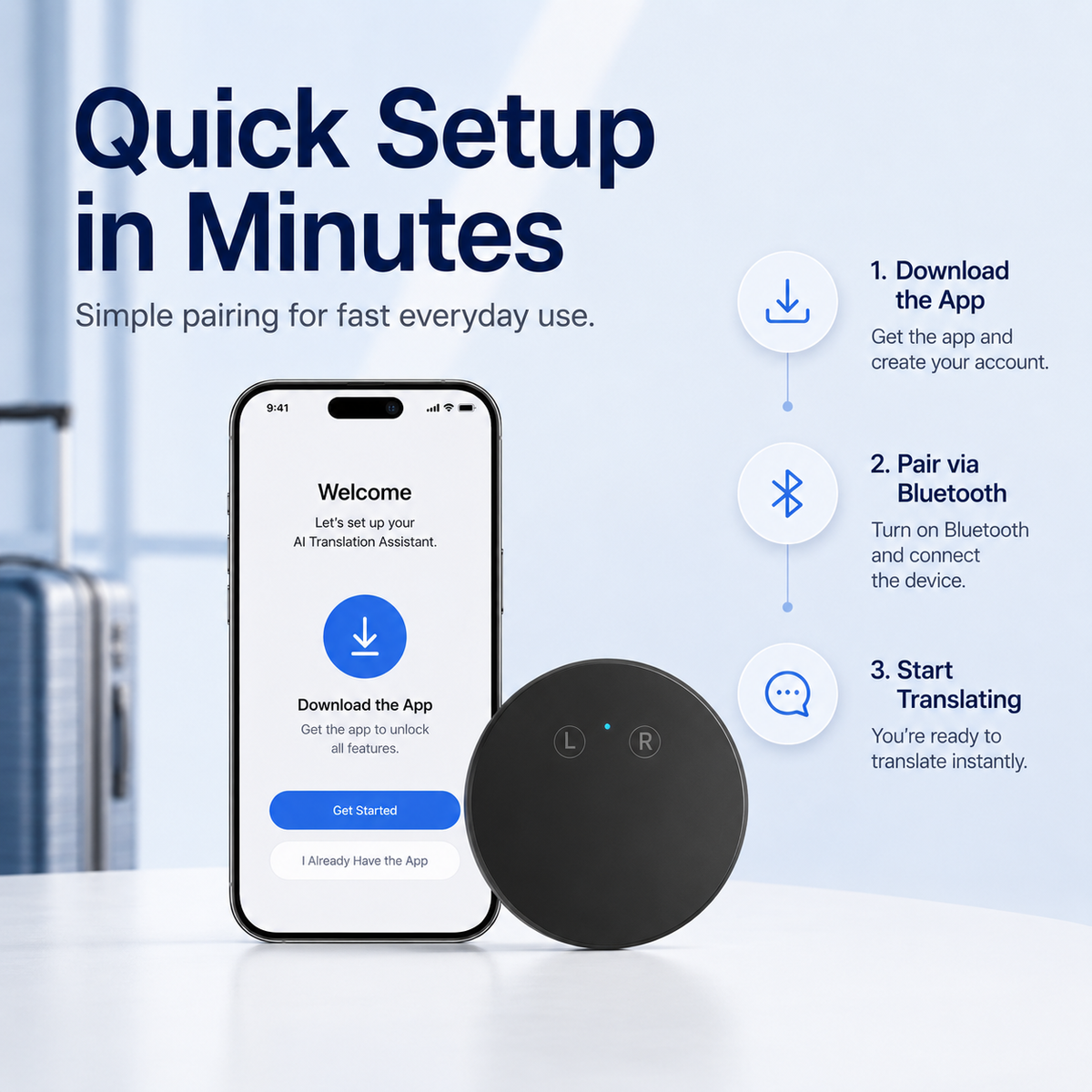 🔥AI Language Translator Device – Real-Time Two-Way Voice Translator with Multi-Language Support