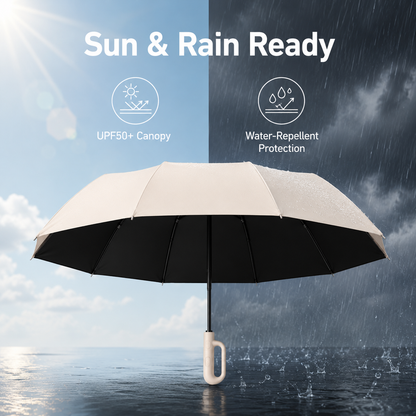 ☂️🌧️ Portable Automatic Folding Umbrella – Windproof & Waterproof with Loop Buckle 🌬️✨