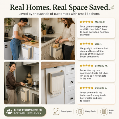 🗑️ LIMITED-TIME 50% OFF! 💫 Collapsible Hanging Trash Can for Kitchen Cabinet Door – Space-Saving Waste Bin (6L/11L)🗑️🗑️