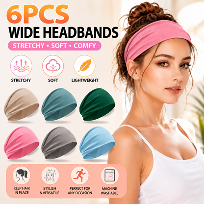 ✨✨Women's Universal 6-Pack No-Slip Elastic Fashion Headband Set