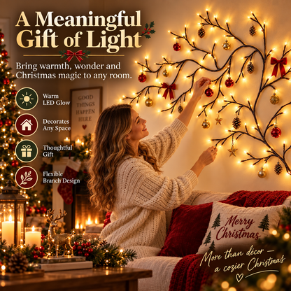 🌿✨ Flexible LED Branch Lights | Remote-Controlled Holiday Wall Decor 🎄💡