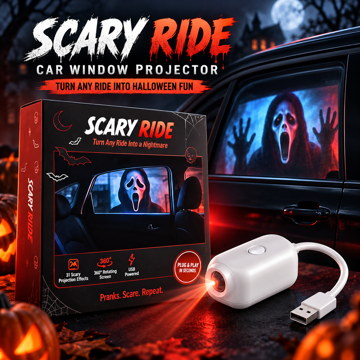💯Plug-&-Play HD Star Projector: Halloween 6-Disc Set
