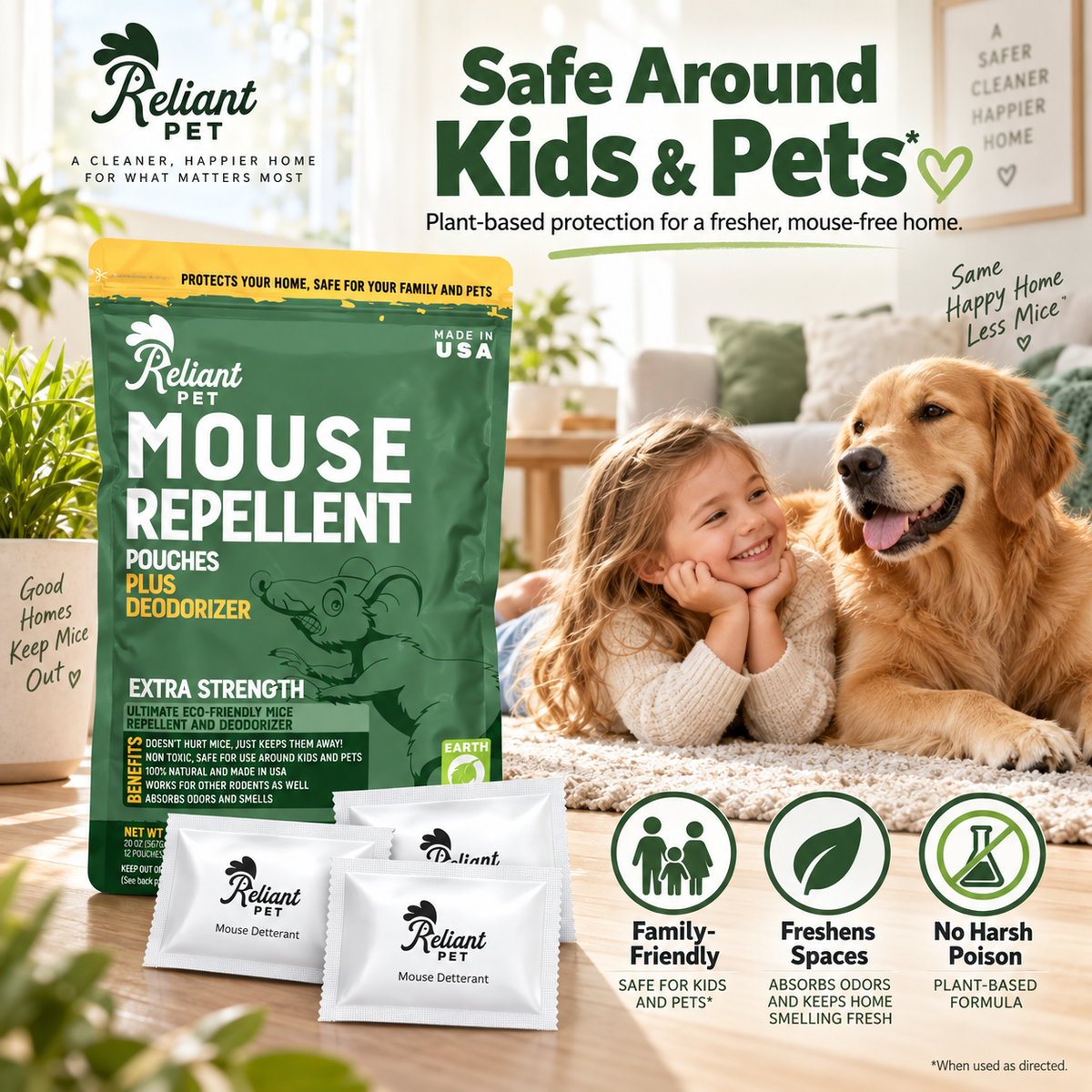 🐭🐭12-Pack Mouse Repellent Pouches – Easy-to-Use Rodent Deterrent for Cars, Garages & Home