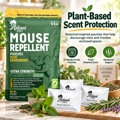 🐭🐭12-Pack Mouse Repellent Pouches – Easy-to-Use Rodent Deterrent for Cars, Garages & Home