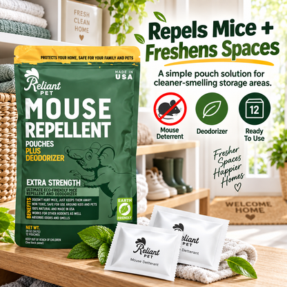 🐭🐭12-Pack Mouse Repellent Pouches – Easy-to-Use Rodent Deterrent for Cars, Garages & Home