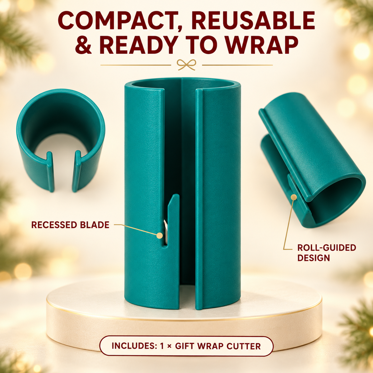 🎁✨ One-Slide Gift Wrap Cutter – Clean, Straight Cuts Without Scissors 📏
