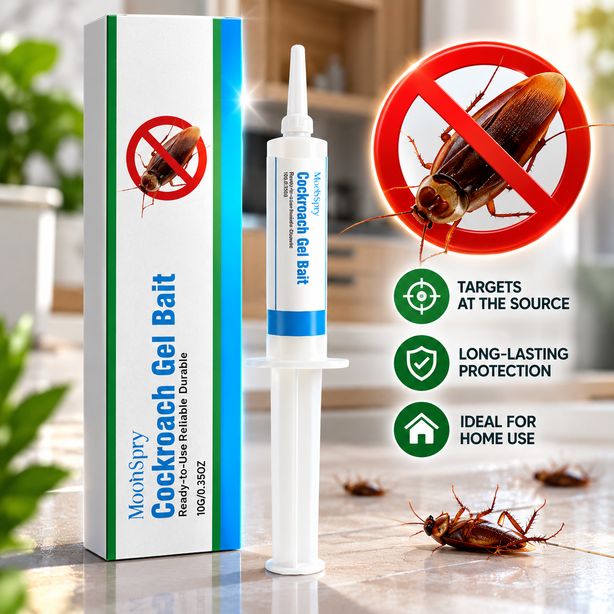 🪳🎯 2-Pack Cockroach Gel Bait with Precision Applicator 🏠