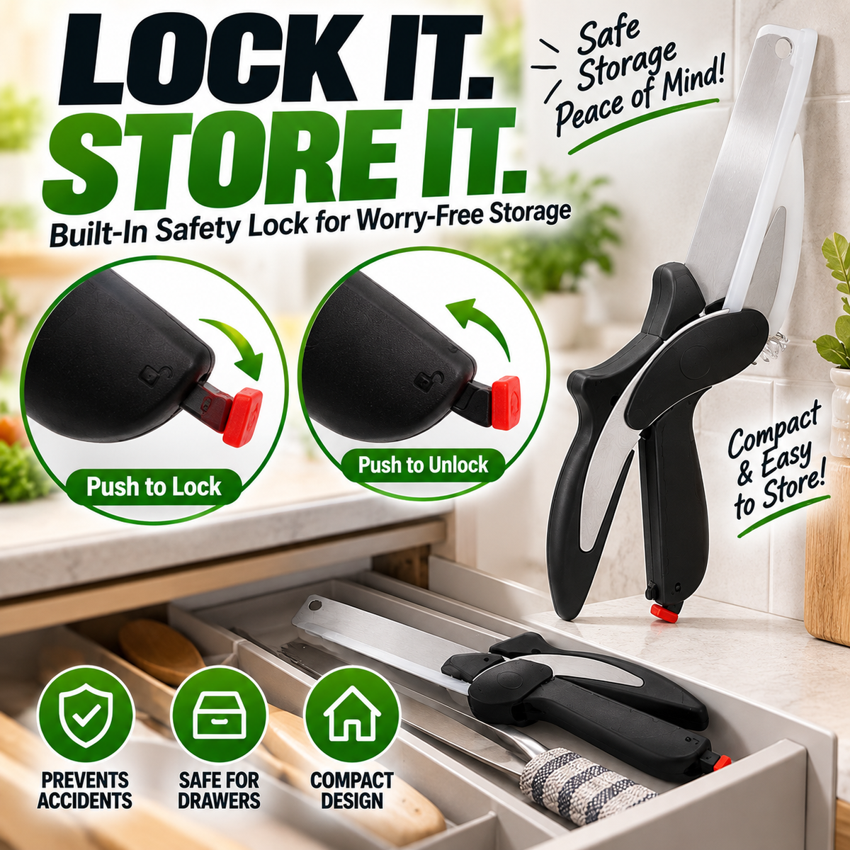 🔪✨2-in-1 Kitchen Scissors with Cutting Board ✂️🥬 | Stainless Steel 🔪✨