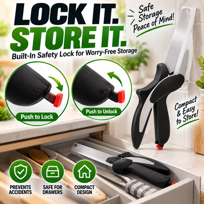 🔪✨2-in-1 Kitchen Scissors with Cutting Board ✂️🥬 | Stainless Steel 🔪✨
