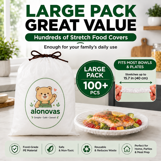🥗 100PCS Disposable Stretch Food Covers 🍽️✨