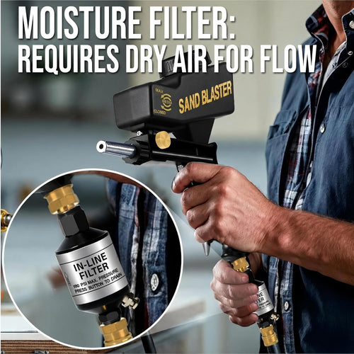 🛠️Light-Duty Pneumatic Sandblaster Kit | 150 PSI | Metal Nozzle | Rust Removal | Air Compressor Powered