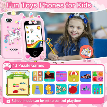 Smartphones for children, featuring an HD touchscreen, dual cameras, and built-in MP3 player and games.