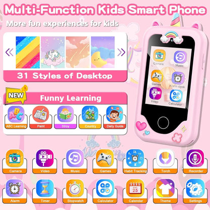 Smartphones for children, featuring an HD touchscreen, dual cameras, and built-in MP3 player and games.