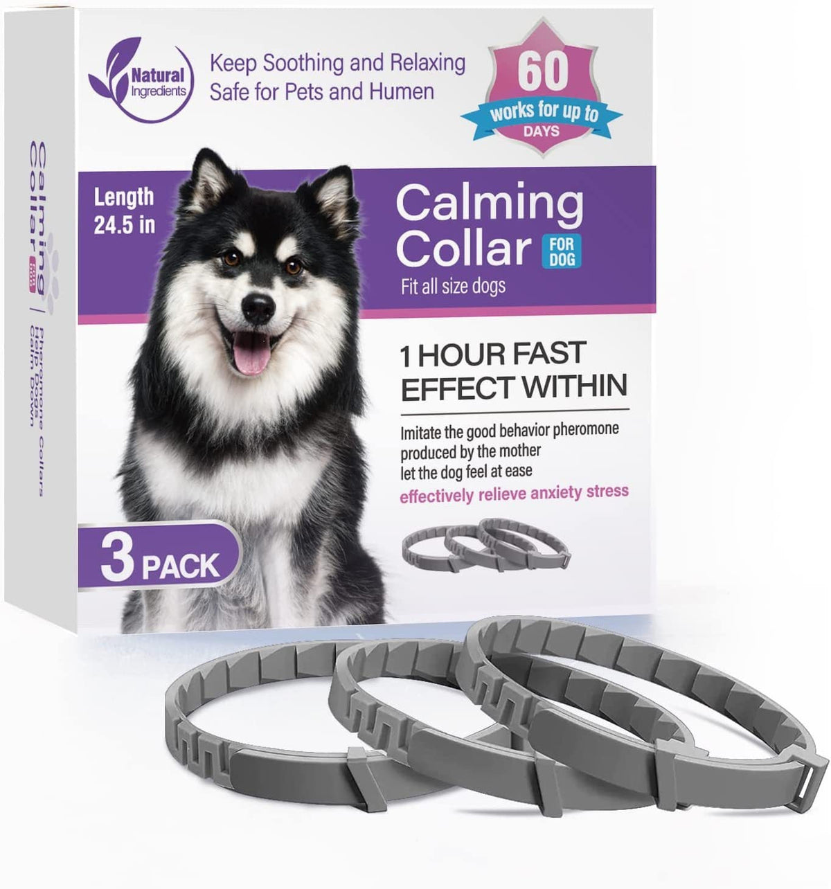 Adjustable Fresh-Scent Dog Collar Set (3 PCS) – Lightweight & Comfortable for Large Dogs