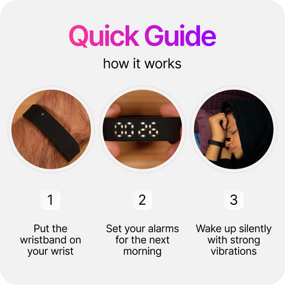 ⏰🤫 Silent Vibration Alarm Clock – Wrist-Worn Wake-Up Device for Heavy Sleepers 🔋