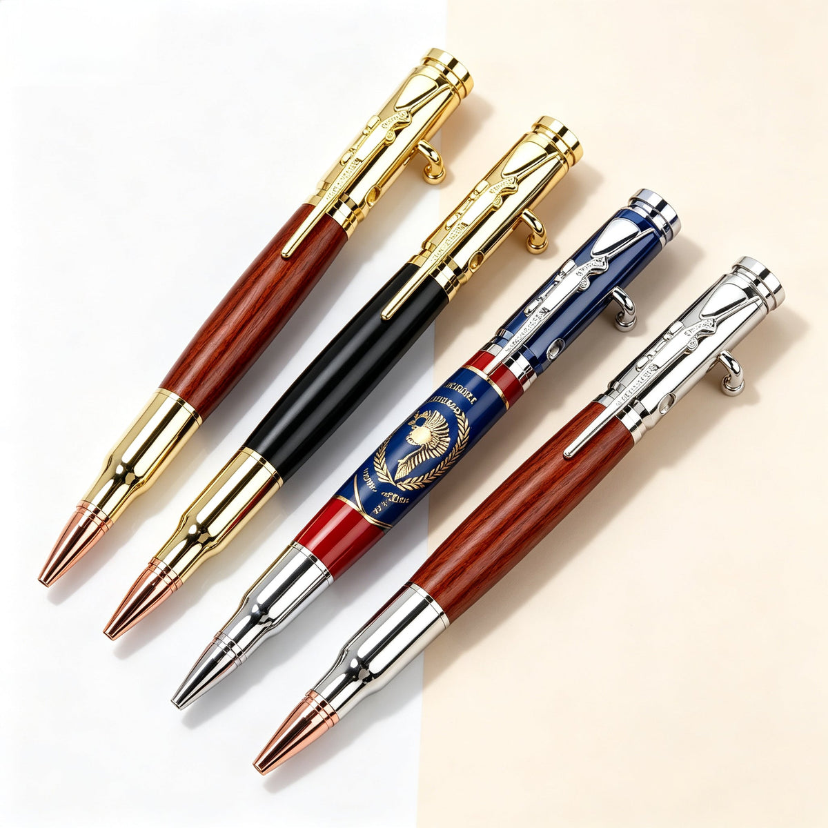 🔥🖊100% Handmade Bolt Action Wooden Bullet PenTM | Crafted From Real Wood & Bullet Casing
