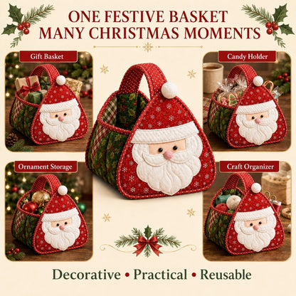 🎄 🎄 Christmas Quilted Carry Basket – DIY Sewing Kit & Finished Basket 🎁