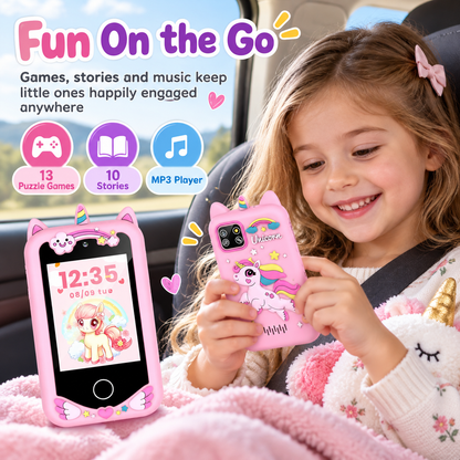 Smartphones for children, featuring an HD touchscreen, dual cameras, and built-in MP3 player and games.