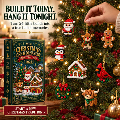 🎄🧱 24-Day Mini Christmas Brick Ornament Advent Calendar – Build, Hang & Keep 24 Holiday Ornaments 🎁✨
