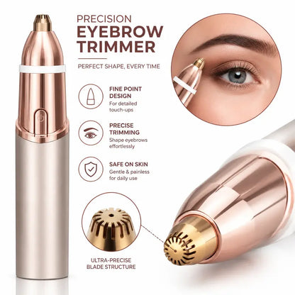 ✨ 2-in-1 Women's Facial & Eyebrow Hair Trimmer 🌸 | Rechargeable Painless Face Razor & Precision Eyebrow Shaper 🔋