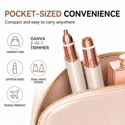 ✨ 2-in-1 Women's Facial & Eyebrow Hair Trimmer 🌸 | Rechargeable Painless Face Razor & Precision Eyebrow Shaper 🔋