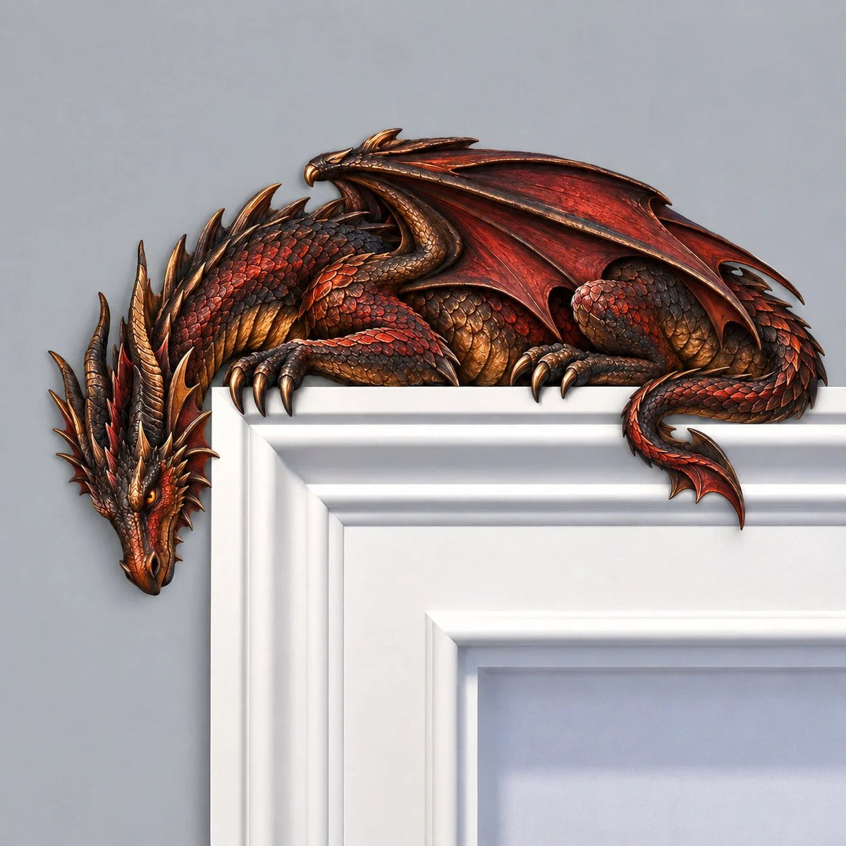 ⏳🔥 Last Day 50% OFF – Sleeping Dragon Door Topper | Fantasy Dragon Guardian Wall Decor 🐉🏰✨
