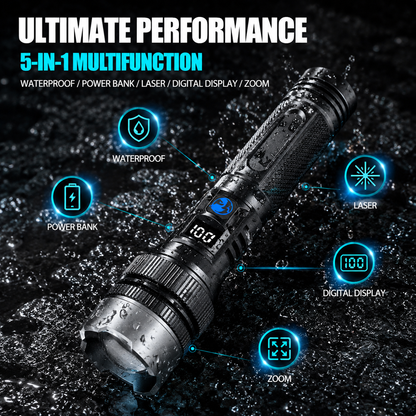 ⚡ 50% Off!🔦🔋 2-in-1 Flashlight Power Bank – Rechargeable, Waterproof & Adjustable Brightness ⚡