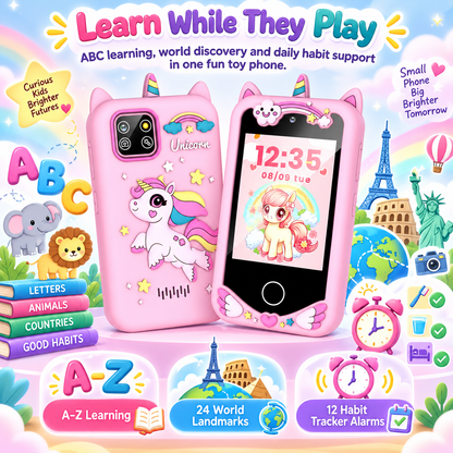 Smartphones for children, featuring an HD touchscreen, dual cameras, and built-in MP3 player and games.
