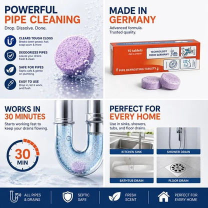 🔥🔥Powerful Pipe Declogging & Cleaning Tablets