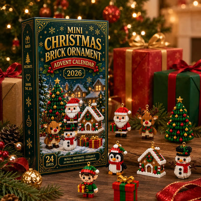 🎄24-Day Mini Christmas Brick Ornament Advent Calendar – Build, Hang & Keep 24 Holiday Ornaments 🎁✨