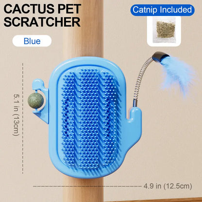 🐱🐱3-in-1 Soft Plastic Cat Corner Groomer with Catnip - Grooming Supplies