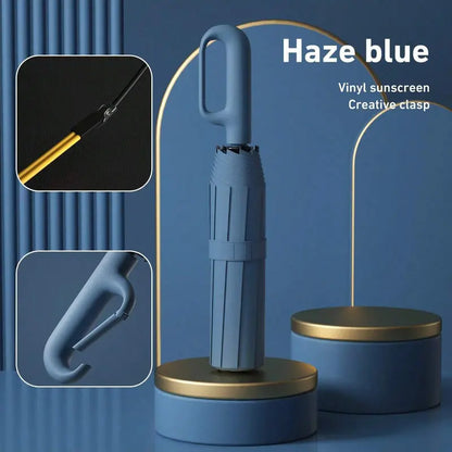 ☂️🌧️ Portable Automatic Folding Umbrella – Windproof & Waterproof with Loop Buckle 🌬️✨