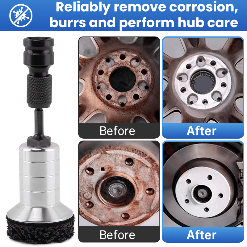 Pro-Grade Wheel Hub & Stud Resurfacing Kit | Rust Removal Attachment
