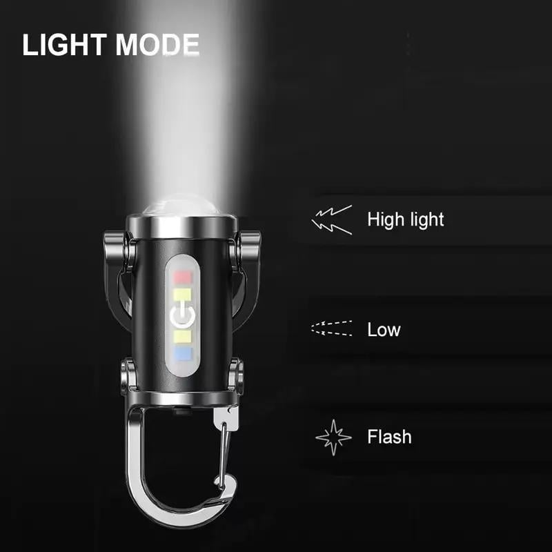🔦✨Rechargeable Mini Keychain Flashlight - 800 Lumens, 6 Modes, Perfect for Outdoor Adventures, Work, and Emergencies