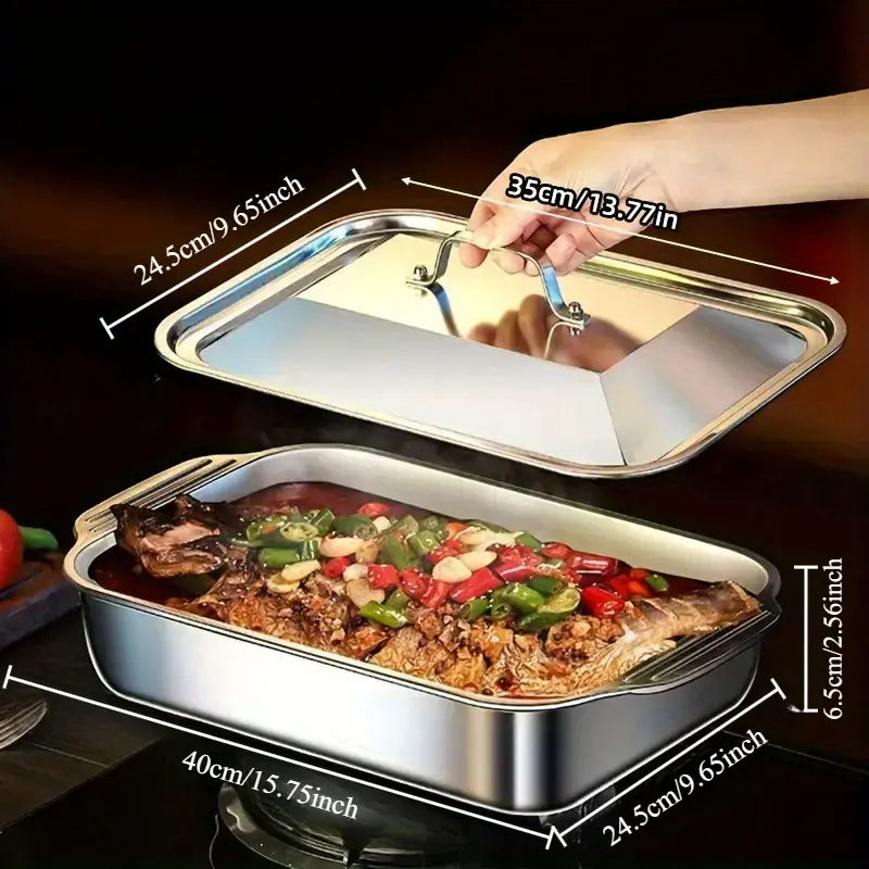 🍞🍪 Large, Extra-Thick, Heavy-Duty Baking Pan – High-Temperature Resistant Kitchen Tray 🔥👨‍🍳