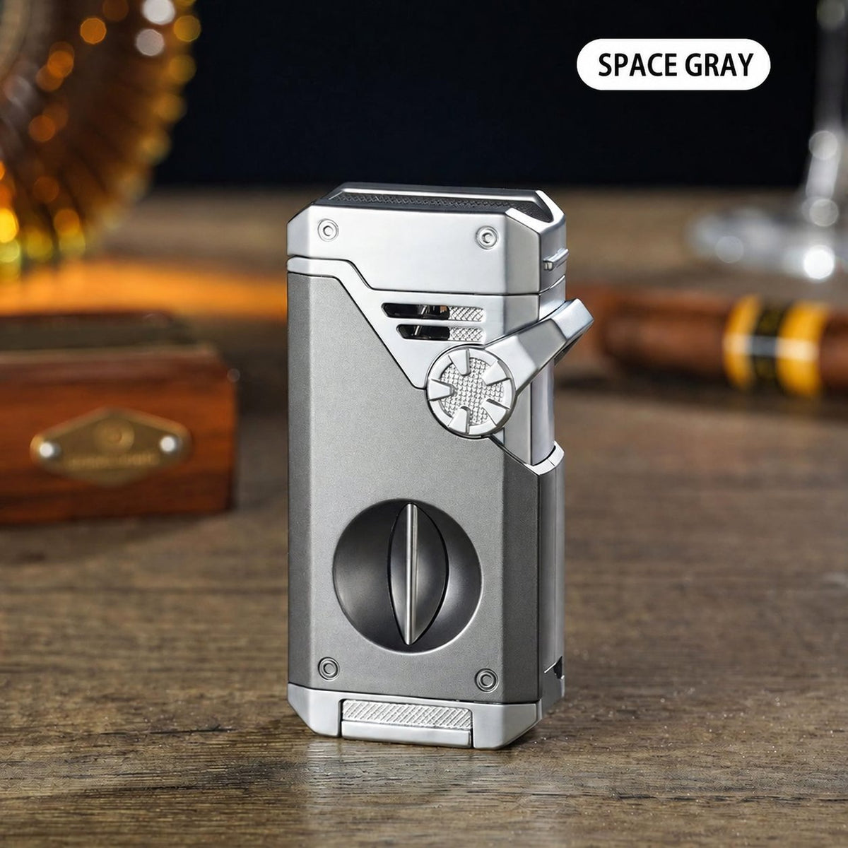 🔥💨 Quad-Flame Butane Lighter – Windproof, Refillable & Multifunctional ✨