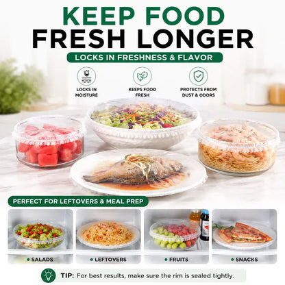 🔥🔥LAST DAY 49% OFF🔥🍽️ Elastic Stretch Bowl Covers 🔁Disposable Microwave Safe Food Storage Covers