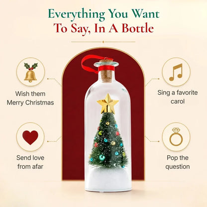 🎄🎙️ RUXACTY Recordable Christmas Message in a Bottle Ornament – Voice Keepsake 🎁✨