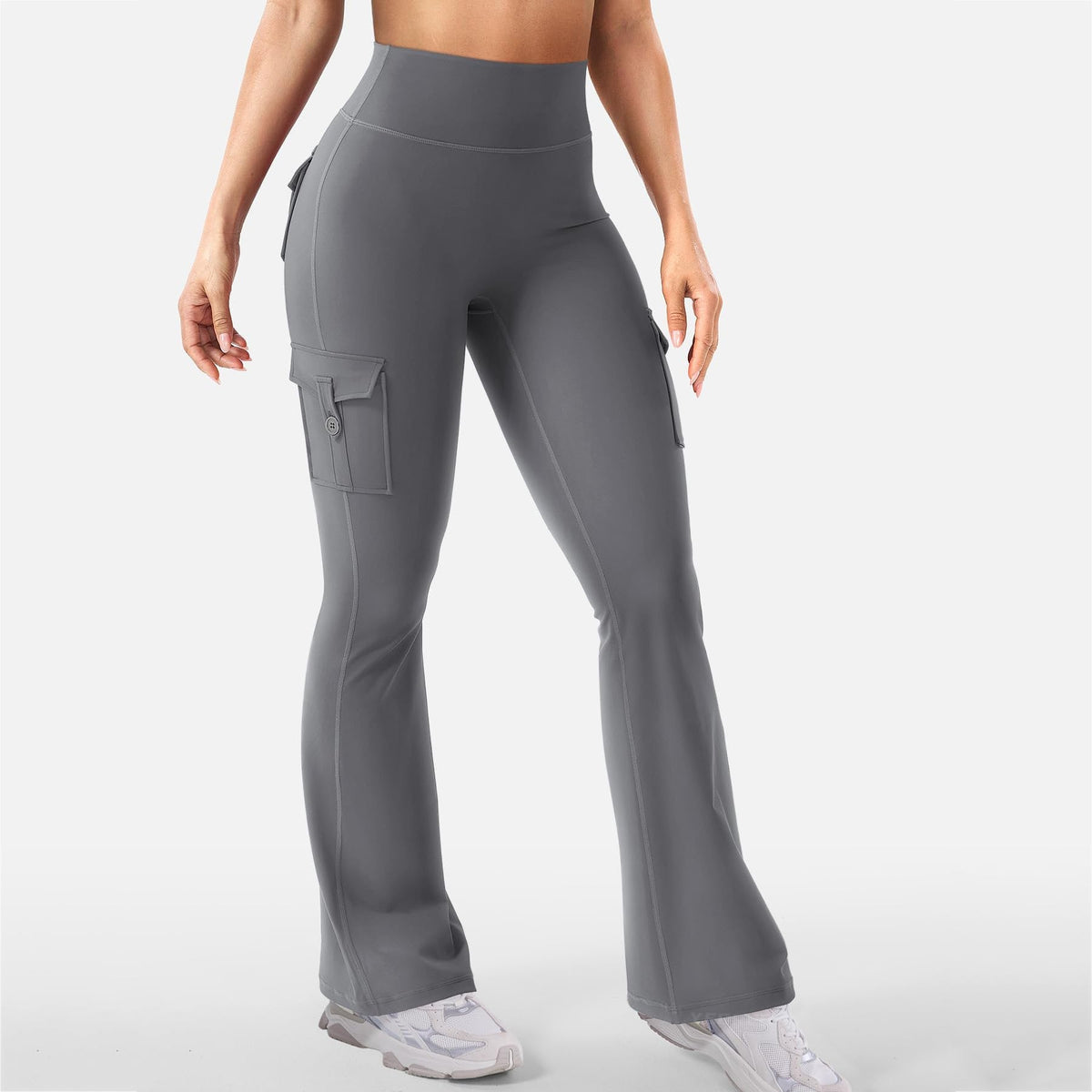 Cargo-Style High-Waist Flare Leggings
