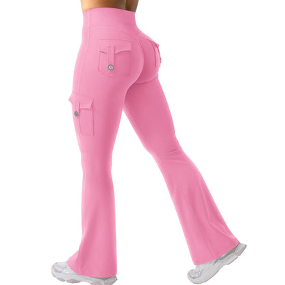 Cargo-Style High-Waist Flare Leggings