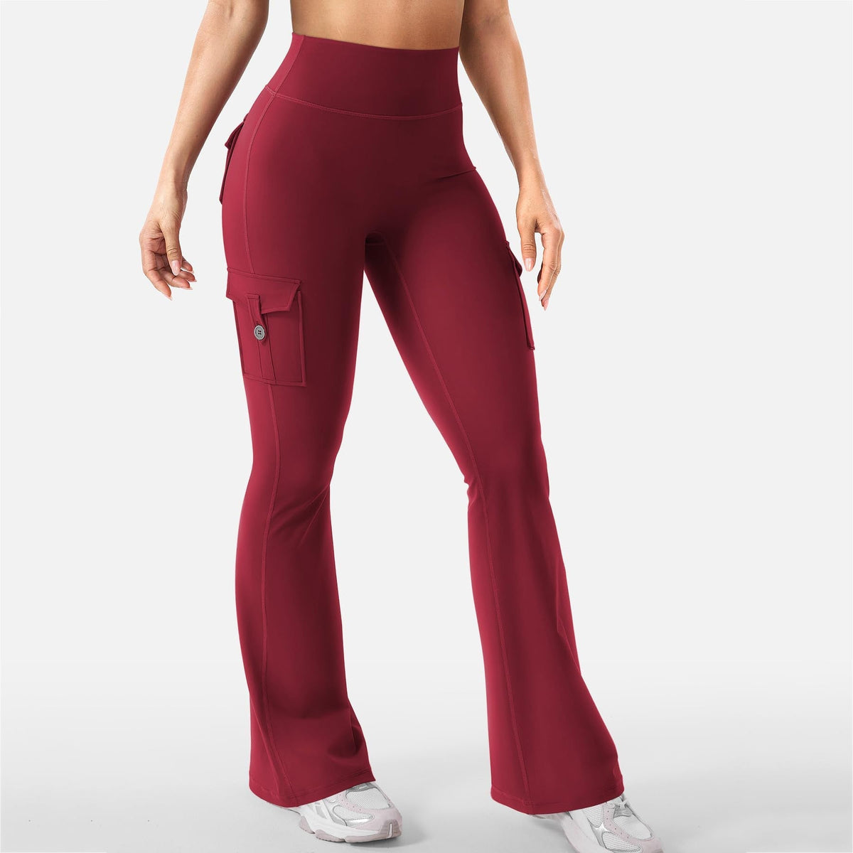 Cargo-Style High-Waist Flare Leggings