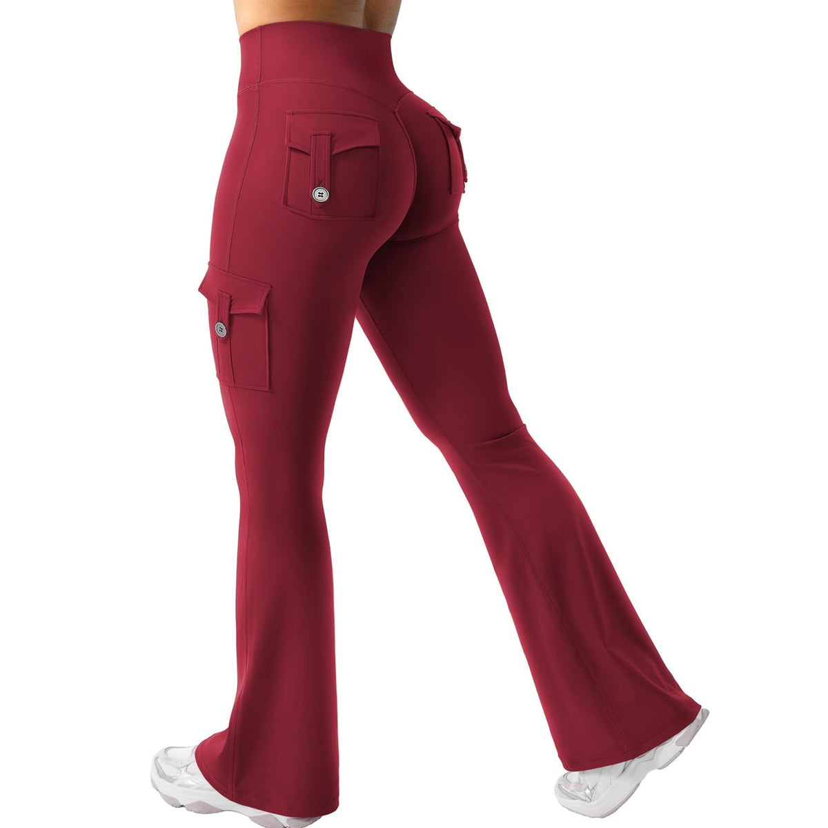 Cargo-Style High-Waist Flare Leggings