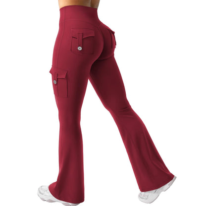 Cargo-Style High-Waist Flare Leggings