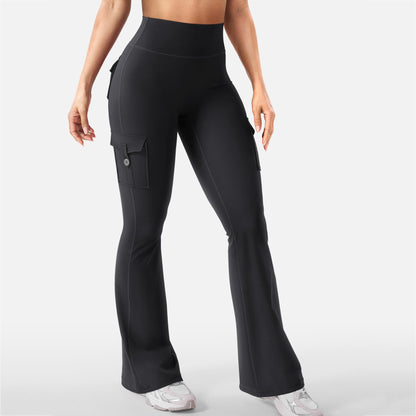 Cargo-Style High-Waist Flare Leggings