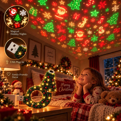 🎄✨ Christmas Ceiling Projection Light – 6 Magical Holiday Designs in One Lamp 🌟
