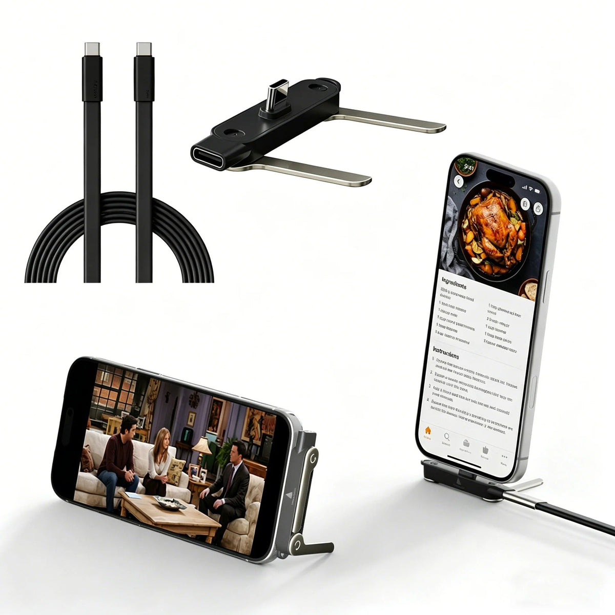 ⚡🔌 Type-C Fast Charging Cable with Detachable Stand 📱✨