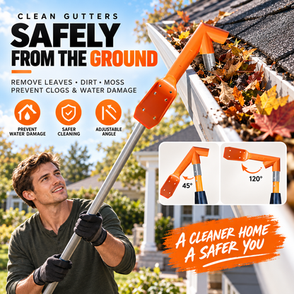 🍂 Adjustable Gutter Cleaning Tool – Ground-Level Leaf & Debris Remover | No-Ladder Reach for Easy Gutter Maintenance