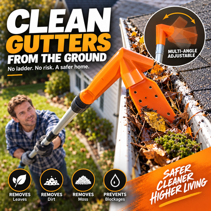 🍂 Adjustable Gutter Cleaning Tool – Ground-Level Leaf & Debris Remover | No-Ladder Reach for Easy Gutter Maintenance
