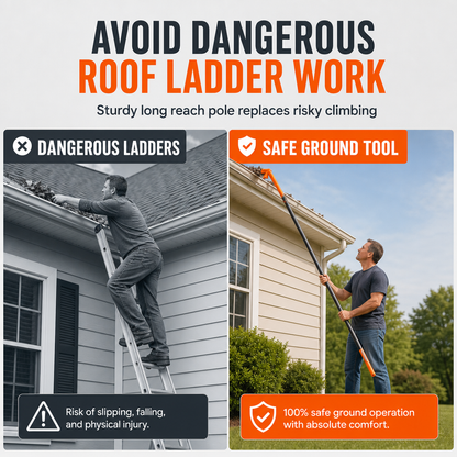 🍂 Adjustable Gutter Cleaning Tool – Ground-Level Leaf & Debris Remover | No-Ladder Reach for Easy Gutter Maintenance