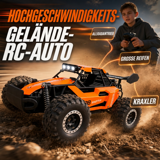 🏎️ 50% OFF NOW! High-Speed RC Off-Road Car – 4WD, Shock-Absorbing Suspension & LED Lights ✨